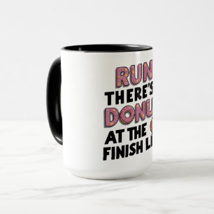 Taza Donut at the Finish Line Funny Fitness Motivation