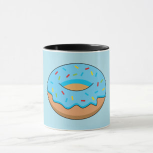 Taza Donut de escarcha azul con Personalizado Sprinkles
