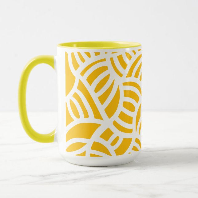 Taza Doodle amarillo y blanco (Izquierda)