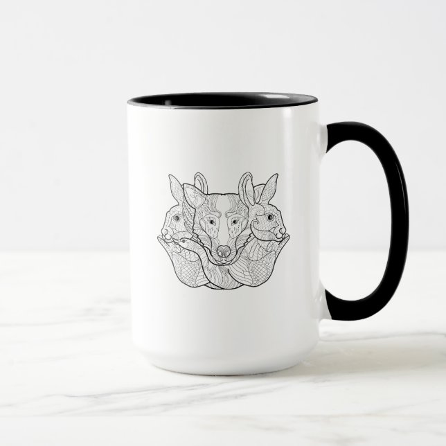 Taza Doodle animal del grupo (Derecha)