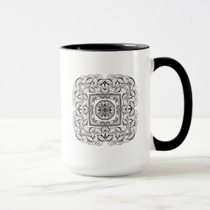 Taza Doodle cuadrado decorativo hermoso