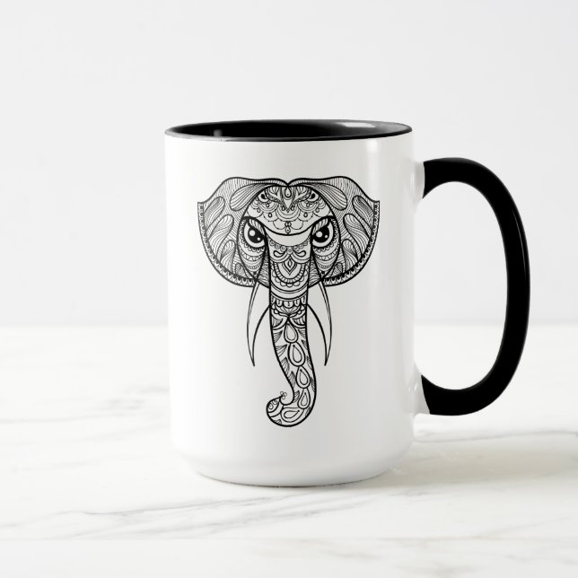 Taza Doodle de la cabeza del elefante (Derecha)
