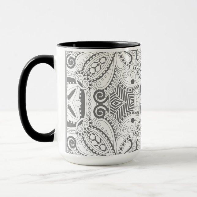 Taza Doodle del cuadrado de la flor (Izquierda)