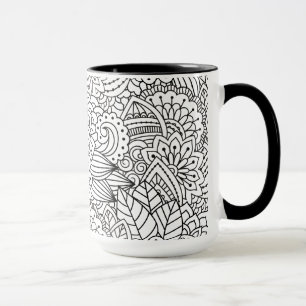 Taza Doodle del diseño floral