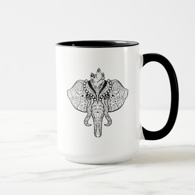 Taza Doodle del elefante del circo (Derecha)