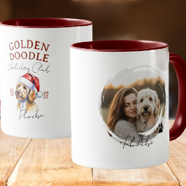 Taza Doodle dorado de Navidades de retrato de Mascota d