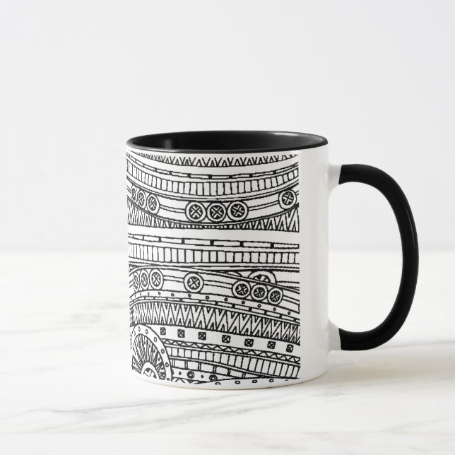 Taza Doodle étnico del modelo (Derecha)