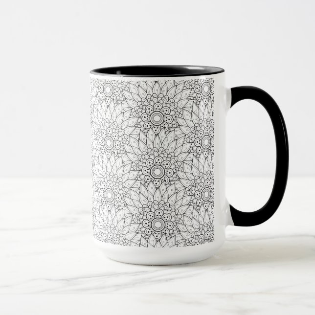 Taza Doodle floral del jardín (Derecha)