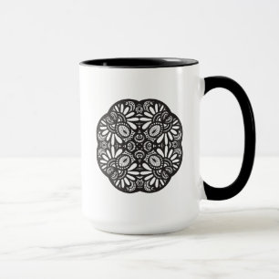Taza Doodle hermoso de la casilla negra de Deco