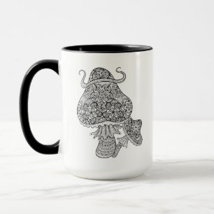 Taza Doodle mágico dibujado mano de las setas