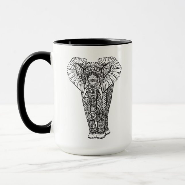 Taza Doodle modelado fantasía del elefante (Izquierda)