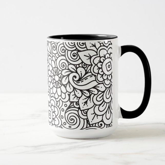 Taza Doodle retro floral (Derecha)