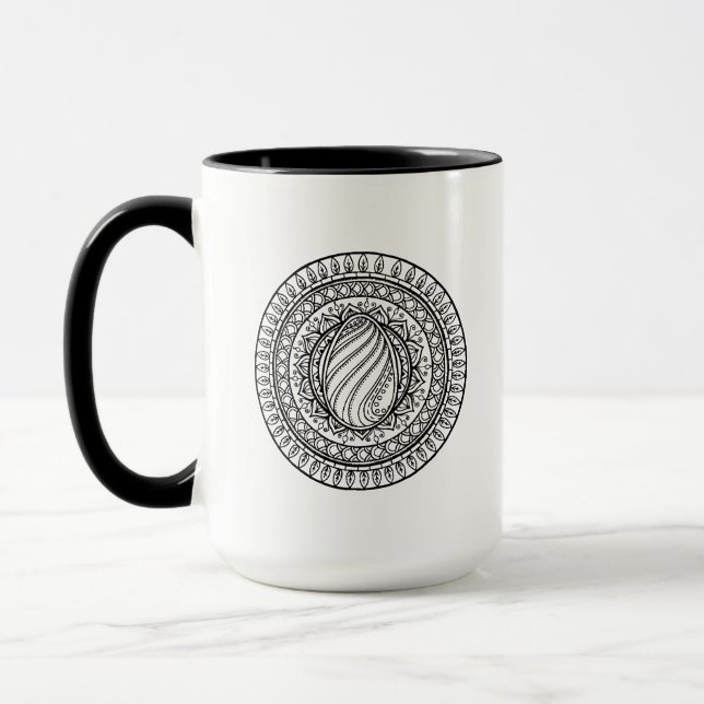Taza Doodle tribal del círculo (Izquierda)