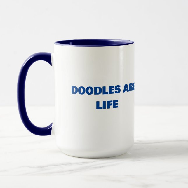 Taza Doodles son pelucas de la vida (Izquierda)