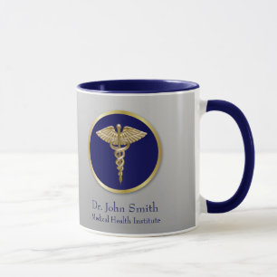 Taza Dorado Profesional Caduceus Medical Blue