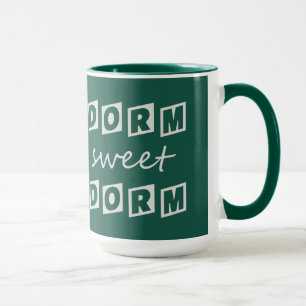 Taza "Dorm Sweet Dorm" personalizado en un monograma