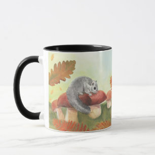 Taza Dormouse de grasa europea (Glis glis) en la natura