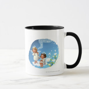 Taza Dos ángeles que se sientan en las nubes