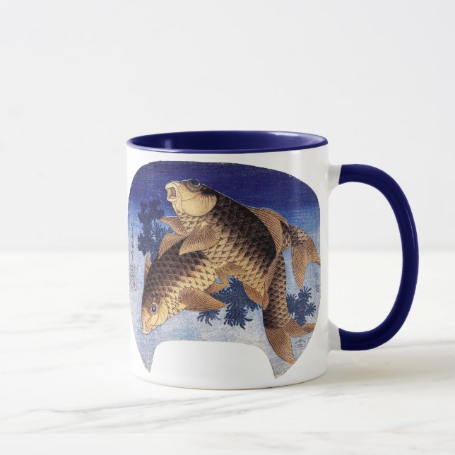 Taza Dos carpas, Hokusai (Derecha)