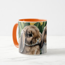 Taza Dos conejos pequeños conejitos