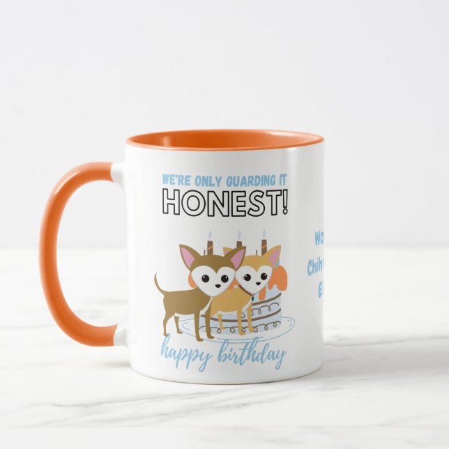 Taza Dos Darling Chihuahuas Divertido Perro MAMÁ Cumple (Izquierda)