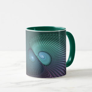 Taza Dos espirales colorido arte fractal abstracto mode