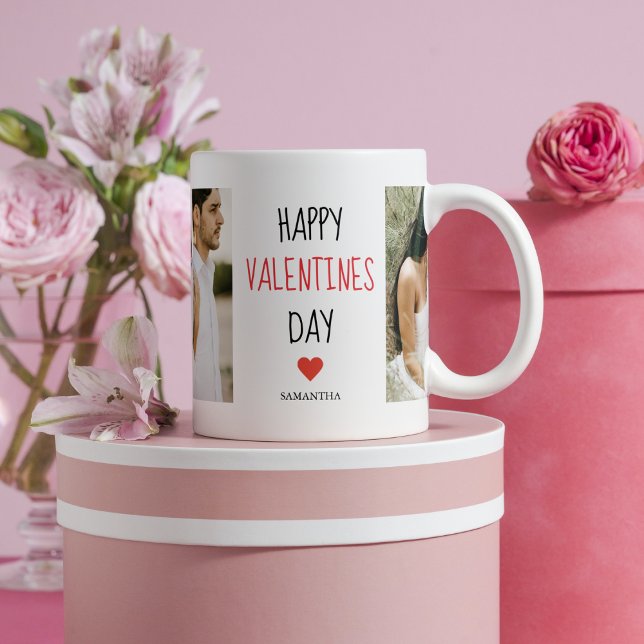 Taza Dos fotos | Feliz Día de San Valentín | Doble rega (Subido por el creador)