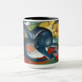 Taza Dos gatos, azul y amarillo (1912) de Franz Marc