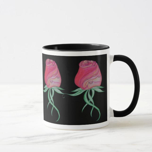 Taza Dos gatos en un Rosa-Negro (Derecha)