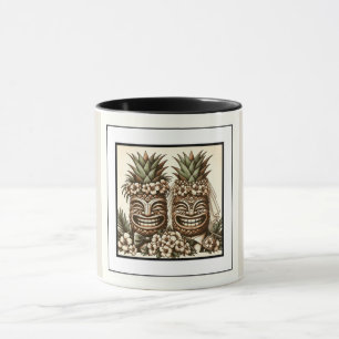 Taza Dos Grooms Gay Pineapple Tiki Head Retro Boda