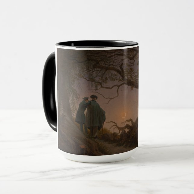 Taza Dos hombres contemplando la luna, de Friedrich: (Anverso izquierdo)
