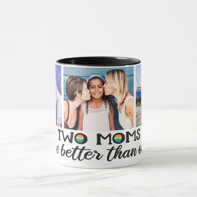 Taza Dos mamás son mejores que una foto del día de la m (Centro)