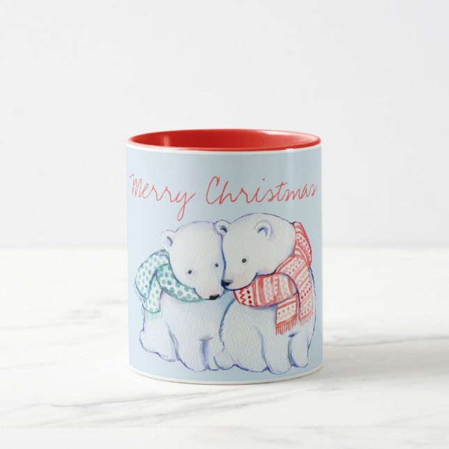 Taza Dos osos polares se enfurecen por la navidad (Centro)