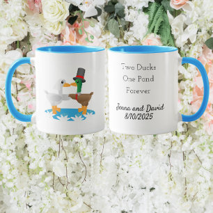 Taza Dos patos, un estanque, por siempre