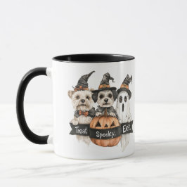 Taza Dos perros y un fantasma Halloween