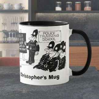 Taza Dos Personalizados De Policía Divertidos. Añadir e