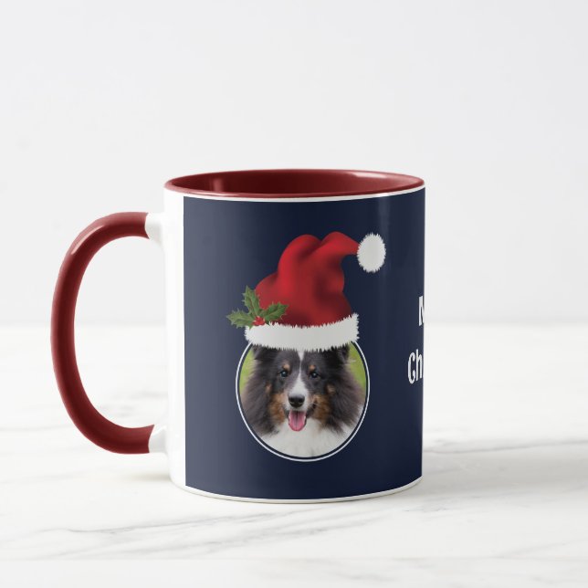 Taza Dos plantillas de fotos de Personalizado Red Santa (Izquierda)