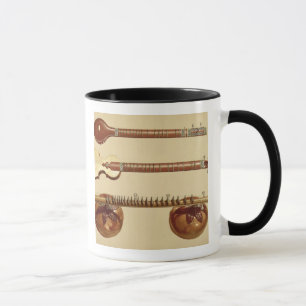 Taza Dos sitars y un vina del rudra, indio, del