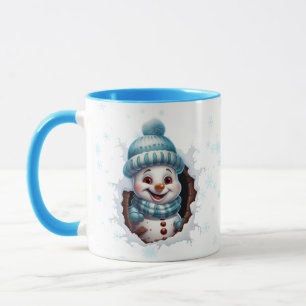 Taza Dos Snowmen En Navidades Azules Coffee Mug