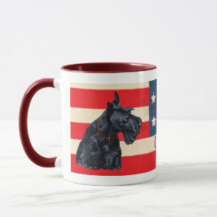 Taza Dos Terriers Escoceses Patrióticos