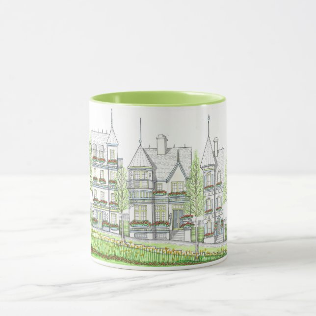 Taza Dos tonalidades de la casa victoriana (Centro)