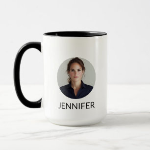 Taza Dos tonos minimalista nombre personalizado y foto