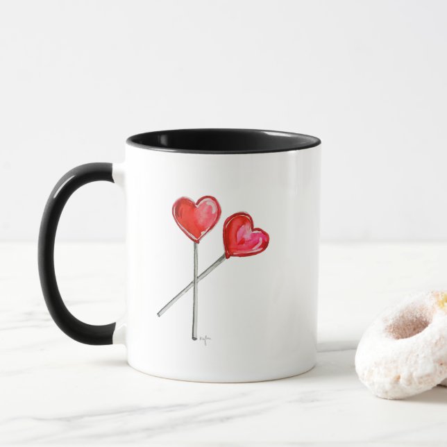 Taza Dos tontos del corazón (Con donut)