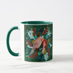 Taza Dos tórtolas Navidad Fiesta