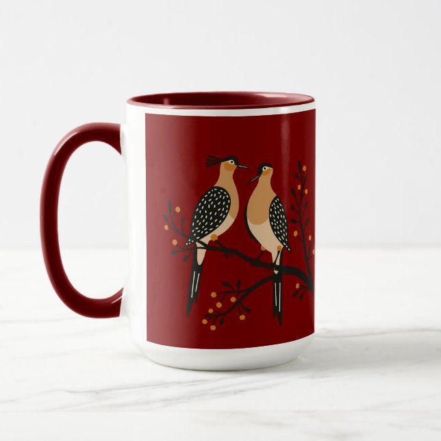 Taza Dos tórtolas Plantilla Recortable Estilo Retro 7 (Izquierda)