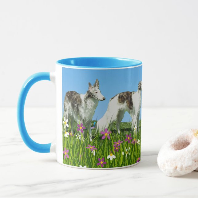 Taza Dos Windhounds de seda (Con donut)