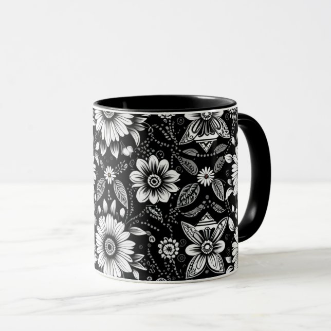 Taza Dosis de margarita en B&W  (Anverso derecho)