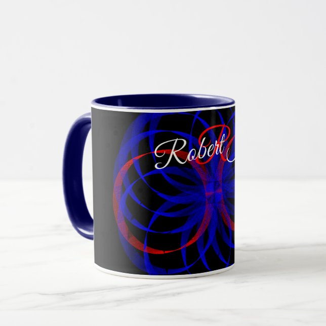 Taza Double Blueberry Color Geometric Coffee Mug (Anverso izquierdo)