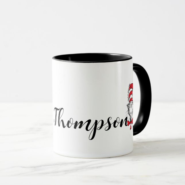 Taza Dr. Seuss | Cat en el nombre personalizado del ico (Anverso derecho)
