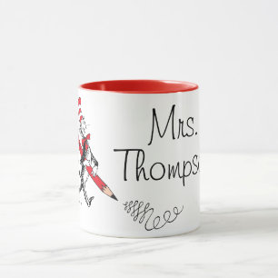 Taza Dr. Seuss   Gato en el Sombrero Nombre Escrito